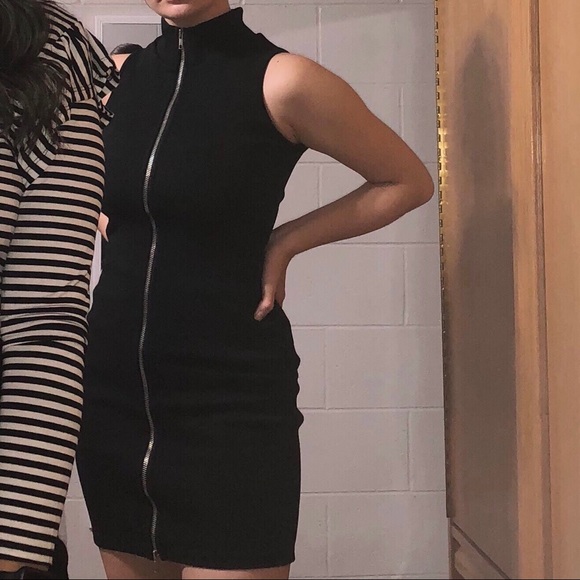 zipper bodycon dress